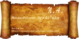 Neuschloss Antónia névjegykártya